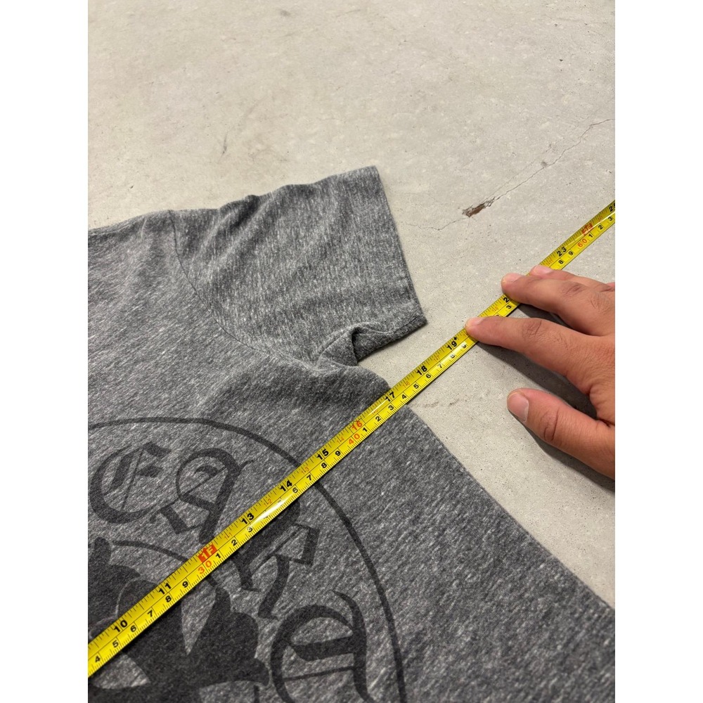 Chrome Hearts Heather Grey V-Neck T-Shirt Horseshoe Cross Logo Large Made in USA - Picture 12 of 13